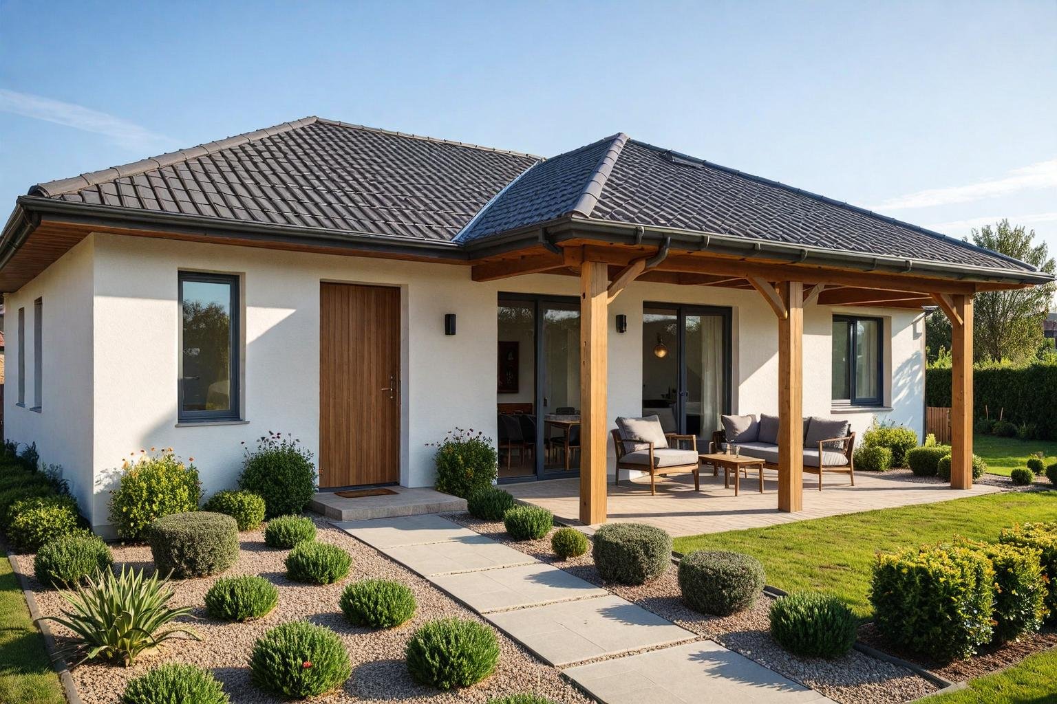 Casas eficientes y sostenibles construidas con módulos de entramado ligero de maderaCasas eficientes y sostenibles construidas con módulos de entramado ligero de madera