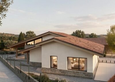 Casas eficientes y sostenibles construidas con módulos de entramado ligero de madera
